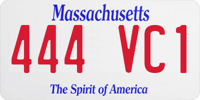 MA license plate 444VC1