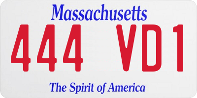 MA license plate 444VD1