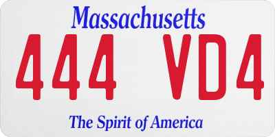 MA license plate 444VD4