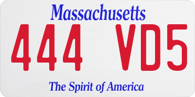 MA license plate 444VD5