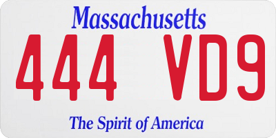MA license plate 444VD9