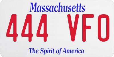 MA license plate 444VF0