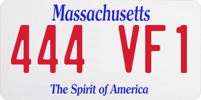 MA license plate 444VF1
