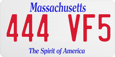 MA license plate 444VF5