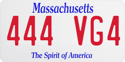 MA license plate 444VG4