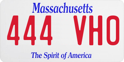 MA license plate 444VH0