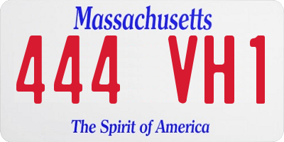 MA license plate 444VH1