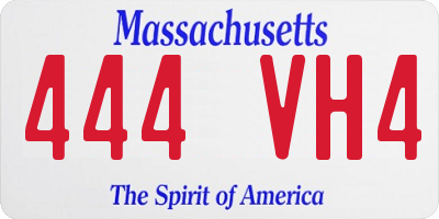 MA license plate 444VH4