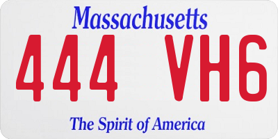 MA license plate 444VH6