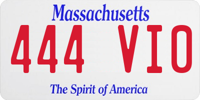 MA license plate 444VI0