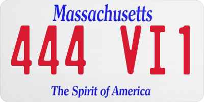 MA license plate 444VI1