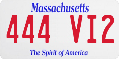 MA license plate 444VI2
