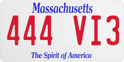 MA license plate 444VI3