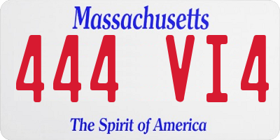 MA license plate 444VI4
