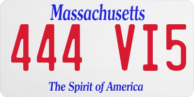 MA license plate 444VI5