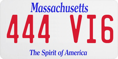 MA license plate 444VI6