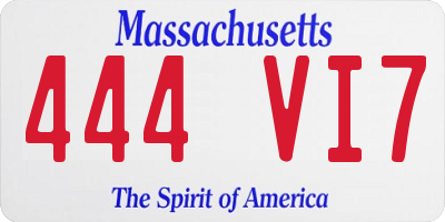 MA license plate 444VI7