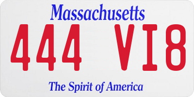 MA license plate 444VI8