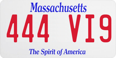 MA license plate 444VI9