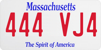 MA license plate 444VJ4