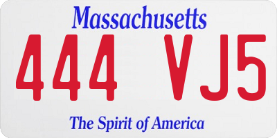 MA license plate 444VJ5