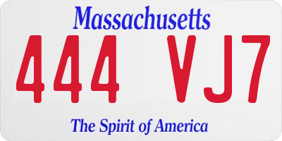 MA license plate 444VJ7