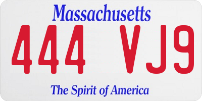 MA license plate 444VJ9