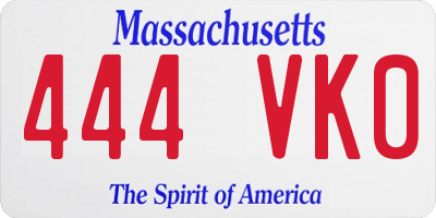 MA license plate 444VK0