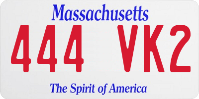 MA license plate 444VK2