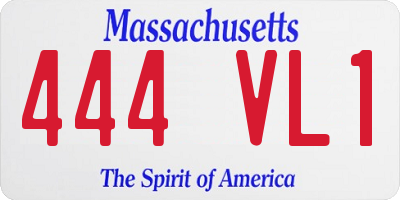 MA license plate 444VL1