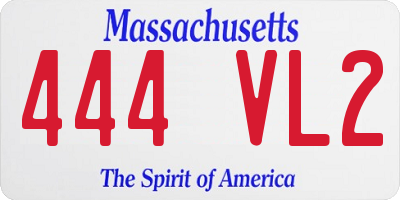 MA license plate 444VL2