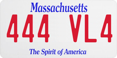 MA license plate 444VL4