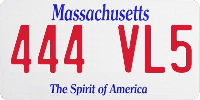 MA license plate 444VL5