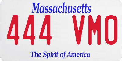 MA license plate 444VM0