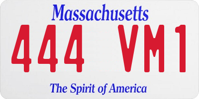 MA license plate 444VM1