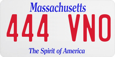 MA license plate 444VN0