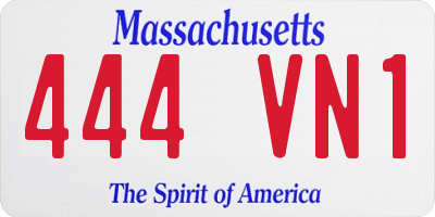 MA license plate 444VN1