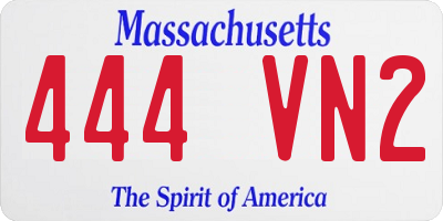 MA license plate 444VN2