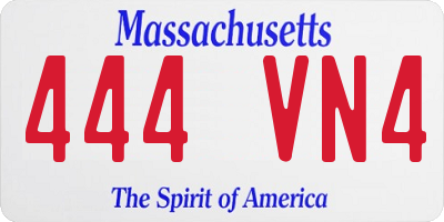 MA license plate 444VN4