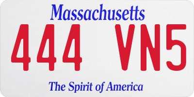 MA license plate 444VN5