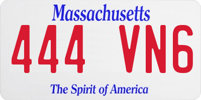 MA license plate 444VN6