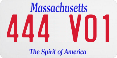 MA license plate 444VO1