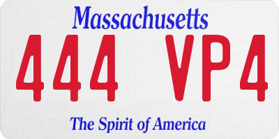MA license plate 444VP4