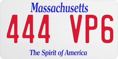 MA license plate 444VP6