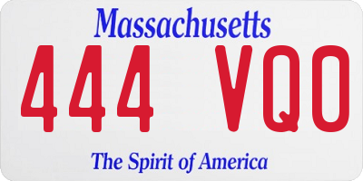 MA license plate 444VQ0