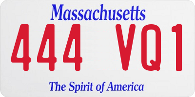 MA license plate 444VQ1
