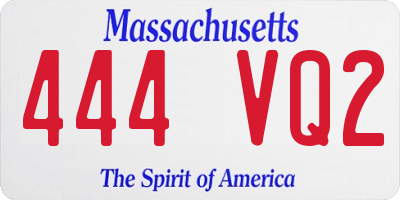 MA license plate 444VQ2