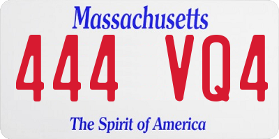 MA license plate 444VQ4