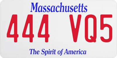 MA license plate 444VQ5