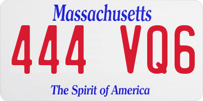 MA license plate 444VQ6